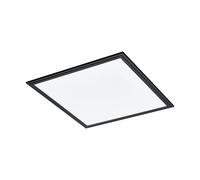 Eglo LED Panel Salobrena 1, lámpara de techo cuadrada, de plástico blanco | y metal negro, lámpara para oficina, pasillo y cocina, blanco neutro, 45 x 45 cm