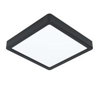 Eglo LED plafón Fueva 5, 21x21 cm, 1 luz, acero y pantalla de plástico | lámpara de techo negra y blanca, LED luz neutra