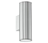 Eglo Leuchten EGLO Riga: Superficie de acero inoxidable, 2 bombillas, casquillo GU10, 3000 K, grado de protección IP44