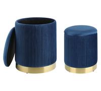 Eglo LIVING: Juego de 2 taburetes, color azul/dorado, modelo MASHIKE, referencia 424018
