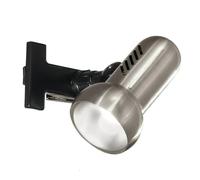 Eglo Manhattan lámpara de lectura de pinza, luminaria para cama y escritorio, iluminador de pinza de metal en níquel mate y plástico en negro, foco de pinza, luz con casquillo E27