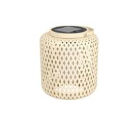 EGLO Marliano Lámpara de mesa solar led, lámpara solar para exteriores para el jardín y la terraza, balcón de ratán decorativo, iluminación exterior boho, linterna para exteriores de ratán, IP44