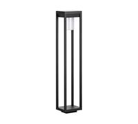 Eglo Martano Lámpara de pie para exteriores, lámpara solar para exteriores con detector de movimiento, con sensor, iluminación para caminos de jardín, aluminio negro y plástico blanco, IP44