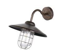 Eglo Melgoa Lámpara de pared para exterior, aplique de exterior de 1 foco | de acero galvanizado con aspecto oxidado y cristal, casquillo E27, IP44