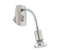 Eglo Mini Lámpara LED enchufable, con enchufe, interruptor y brazo flexible
