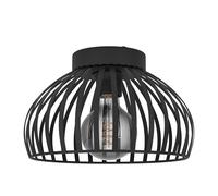 Eglo Mogano 3 Lámpara de techo, diseño monocromático, lámpara para salón de metal negro, lámpara para pasillo, con casquillo E27, diámetro 28 cm