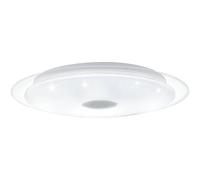 EGLO plafón LED Lanciano 1 luz, aplique cristal efecto, acero blanco | plástico transparente, cromo, mando a distancia, cambio temperatura color, luz noche, regulable, Ø56 cm