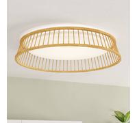 EGLO plafón LED Luppineria malla de madera Ø45cm