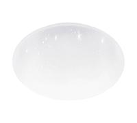 EGLO Pogliola Lámpara de techo LED, con efecto de vidrio e interruptor DIP, para cocina, fabricada en metal y plástico de color blanco, con luz blanca cálida, neutra y fría y un diámetro de 43 cm