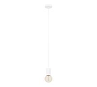 Eglo Pozueta 1 Lámpara colgante sobre mesa de comedor, casquillo E27 con cable, color blanco, lámpara colgante con cable, Ø 6,5 cm