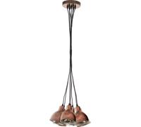Eglo Lámpara colgante Priddy 1, lámpara vintage de 7 luces con diseño industrial, lámpara suspendida retro de acero, color cobre antiguo, casquillo E27