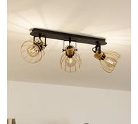 EGLO Sambatello plafón 3 luces negro/oro