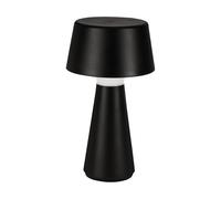 Eglo Scorrano Lámpara de mesita de noche LED para exteriores, con batería, atenuable, para exteriores, inalámbrica, recargable mediante USB, plástico en negro, blanco cálido y frío, IP44