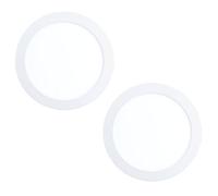 Eglo set de 2 focos empotrables Fueva 1, Ø 22,5 cm, serie de luces LED de metal fundido y plástico, 2 luminarias empotrables LED en blanco, luz empotrable LED plano, blanco neutro