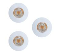 EGLO Set de 3 focos empotrables Margo, spot de techo exterior, proyector de techo, fundición de aluminio en blanco, vidrio esmerilado en blanco, luz cálida, Ø 8,4 cm