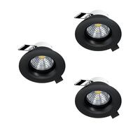 Eglo Set de 3 focos empotrables Saliceto, spots de techo regulables