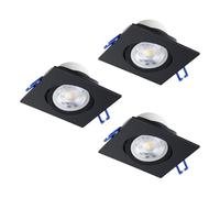 Eglo Set de 3 focos empotrables Saliceto, spots de techo regulables