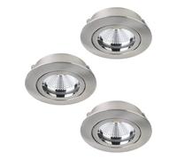 Eglo set de 3 focos empotrables Tedo 1, aluminio fundido en níquel mate