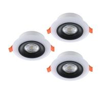 Eglo set de 3 focos LED empotrables Calonge RGB, spot techo plano con mando