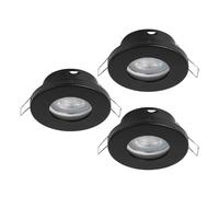 Eglo set de 3 focos LED empotrables Favazzina, spots redondos de techo