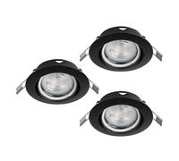 Eglo set de 3 focos LED empotrables Favazzina, spots redondos de techo