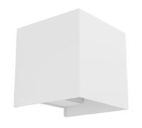 Eglo Valmontone Lámpara de pared LED interior, iluminación indirecta, doble emisión, forma de cubo, aplique de pared, para dormitorio y salón, metal, blanco, color de luz blanco cálido, 10 x 10 cm