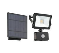 EGLO Villagrappa Lámpara solar led para exteriores, lámpara de exterior flexible con panel solar, con sensor de movimiento, lámpara exterior negra, blanco cálido, IP44