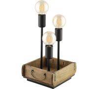 Eglo lámpara de mesa Wootton, iluminación de mesa de 3 luces vintage, luz