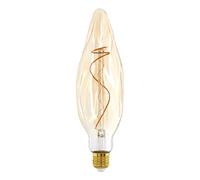 Eglo XXL Bombilla LED E27 regulable, diseño en espiral, retro | tamaño grande, color ambarino, 4 W, 270 lúmenes, blanco cálido, 2100 K, 25,5 cm de largo