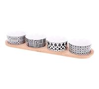 Excellent Houseware – Juego de 4 cuencos de porcelana para aperitivos