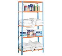 EHLIS Estantería Metálica Modular MADERCLICK 5/400 Azul y Naranja