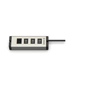 EHMANN 0601x09032031 Universal Aluminio Multicargador USB 6 Puertos (6.3A), 1.5m Cable de Alimentación, para cargar Smartphone, Tablet, etc.
