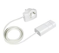 EHMANN 2160x0709 09 - Regulador de intensidad de cable T21.07, color blanco, con enchufe intermedio, Plug & Play, corte de fase, 230 V, 50 Hz, potencia: LED 3-35 W, 7-110 W/VA