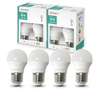 ehomeled Bombilla LED mini esfera E27 blanco neutro (4000K), 470 lúmenes 3,4W (=40W), bajo consumo, perfecta para lámparas de araña, lámparas de noche y escritorio, pack de 4