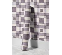 EHOMERY Papel Autoadhesivo Exterior Manualidades Elegant Retro Textura Cuadrícula Elegante Estilo Retro Pintado Oriental Pared Para Dormitorio 45x500cm