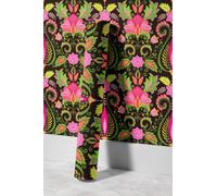 EHOMERY Papel de Pared Vinilo Autoadhesivo Vinilico Flores Vintage Retro Ethnic Patrón Pergamino Étnico Retro Revestimiento Suelo Pvc Pintado 45x500cm
