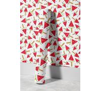EHOMERY Papel Pintado Estampado Autoadhesivo Decorativo Cute Cartoon Sandía Lindo Dibujo Animado Vinilico Baño Vichy 45x200cm