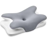 Ehomfory Almohada Cervicales y Cuello，Almohada Cervical de Espuma Viscoelástica, 2 en 1 Almohada Ergonómica para Dormir de Lado, Boca Arriba y Boca Abajo, 67x37x9/12 CM
