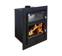 EIDER BIOMASA Insertable de Leña Insert Aston Horno - 10,2 kW (máx. 13,1 kW) - con Horno - Rendimiento 78% - hasta 255 m³ - Doble Combustión - Certificada CE