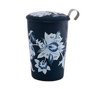 Eigenart Teaeve Luna Blue 80049B - Taza de porcelana con doble pared con tapa y filtro de acero inoxidable, sin BPA, 350 ml