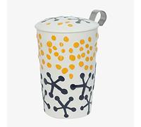 Eigenart Teaeve Potato Print 80054 - Taza de porcelana de doble pared con tapa y filtro de acero inoxidable, sin BPA, 350 ml