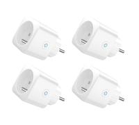 EIGHTREE - Enchufe conectado WiFi, seguimiento de consumo, 2,4 GHz Wi-Fi, 4 | Alexa toma programable, compatible con Alexa/Google Home, SmartLife APP, control de ventilador/aire acondicionado, 16A 3680W