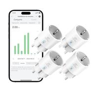 EIGHTREE Enchufe Inteligente Alexa Mini, Enchufe Wi-Fi Medidor Consumo | Compatible con Alexa & Google Home, Tomada Inteligente Programable con Temporizador, Control Remoto por APP&Voz, 4 Pack, 16A