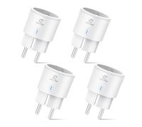EIGHTREE Enchufe Inteligente Alexa Mini, Enchufe Wi-Fi Medidor Consumo | Compatible con Alexa&Google Home, Tomada Inteligente Programable con Temporizador, Control Remoto por APP&Voz, 16A, 4 Pack