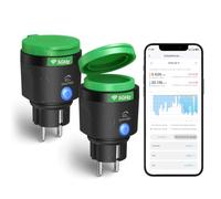 EIGHTREE Enchufe Inteligente Exterior 5GHz, IP64 Energía Solar de Balcón | Enchufe Exterior Compatible con Alexa y Google Home, Medición de Consumo y Energía Inyectada, Temporizador, 16A, 2,4 GHz
