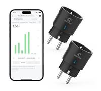 EIGHTREE Enchufe Inteligente Mini con Medición de Energía, TÜV Certificado | Temporizador enchufe, control por voz y app, programación, compatible con Alexa y Google Home, Control remoto, 2,4 GHz WiFi