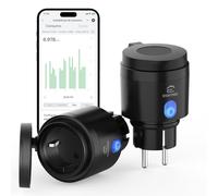 EIGHTREE Enchufe Inteligente WiFi Exterior con Monitor de Energía IP44, 16A | Tomada Inteligente Impermeable, Enchufe WiFi con Control por Voz y App, Temporizador, Compatible con Alexa/Google, 2-Pack