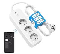 EIGHTREE Regleta WiFi 3 Tomas Compatible con Alexa/Google, 16A 1,5M | Regleta Inteligente con Medición Energía, Control App, Temporizador, Voz, Protección Sobrecarga & Horarios