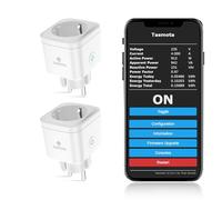 EIGHTREE Tasmota Enchufes Inteligentes con Monitor de Energía, Matter 2 pcs | Enchufes Inteligentes Tasmota Matter, Alexa y Home Assistant. Chip ESP8685, config. fácil, WiFi 2.4GHz,Control Local Sin Nube
