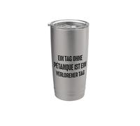 Ein Tag ohne Petanque ist ein verlorener Tag Boules Ball Vaso térmico de acero inoxidable de doble pared
